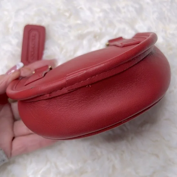 COACH l VINTAGE Red Leather Mini Belt Pouch Original Retro 80's 052-0152  USA - Picture 9 of 13